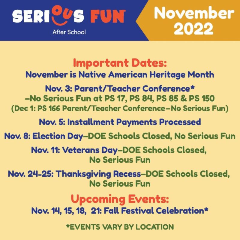 Serious fun 2022 important dates