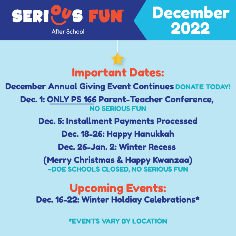 December 2022 series fun important and event dates